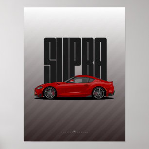 Affiche Supra MK5 - Voiture de sport rouge