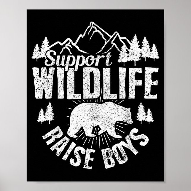 Affiche Suprt Wildlife Raise Boys Mom Dad Wild One Funny G (Devant)