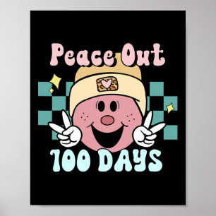 Affiche Sur 100 Jours De Sourire À L'École Face Thé Rétro