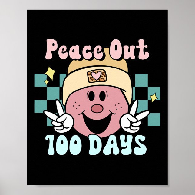 Affiche Sur 100 Jours De Sourire À L'École Face Thé Rétro  (Devant)
