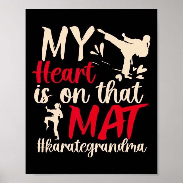 Affiche Sur Ce Mat Karate Grandma Karate Grand-Mère 3 (Devant)