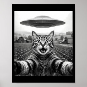Affiche Sur Chat De Dos Selfie Alien Ufo