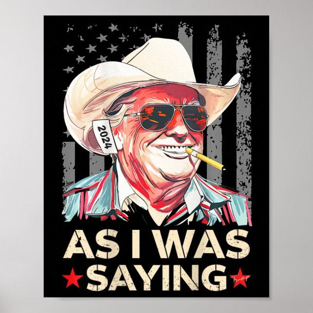 Affiche (sur Ck) Trump Comme je disais Cowboy Vote élector (Devant)