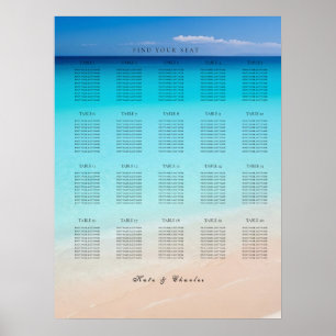 Affiche Sur la carte des sièges de la plage