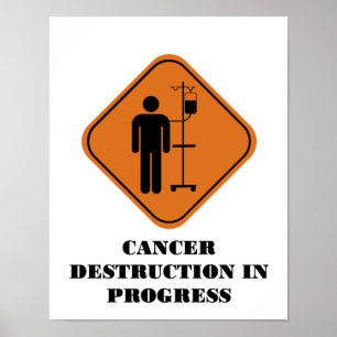 Affiche sur la destruction du cancer en cours