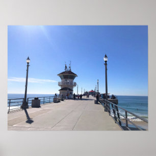 Affiche Sur la jetée, Huntington Beach, Californie