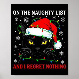 Affiche Sur la liste vilain et ne regrette rien Noël Chat