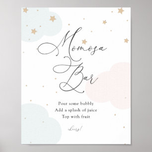 Affiche Sur la Lune Twinkle Star Blue et rose Momosa
