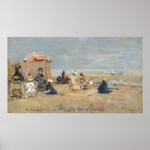 Affiche Sur la plage - Eugène Boudin Art