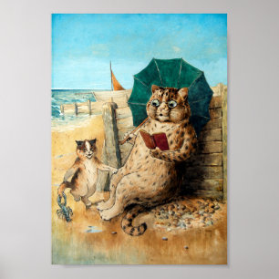 Affiche Sur La Plage, Louis Wain