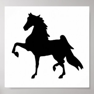 Affiche Sur la silhouette de Saddlebred de toile