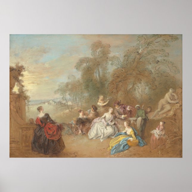 Affiche Sur la terrasse - Jean-Baptiste Pater Art (Devant)