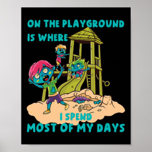 Affiche Sur L'Aire De Jeu Halloween Costume Zombie