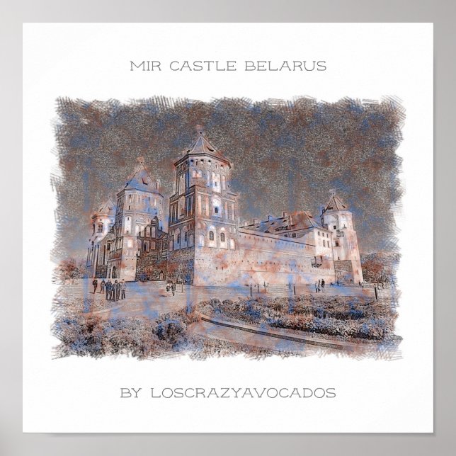 Affiche sur l'architecture du château de Mir en Bi (Devant)