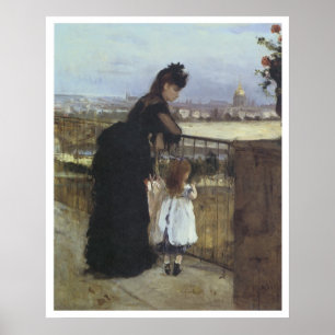 Affiche Sur le balcon, 1871-72 Berthe Morisot