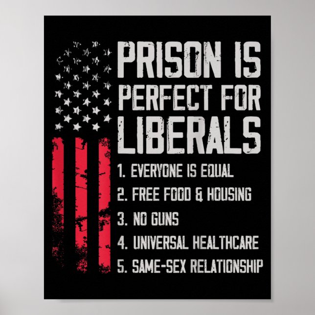 Affiche Sur le dos la prison est parfaite pour les libérau (Devant)