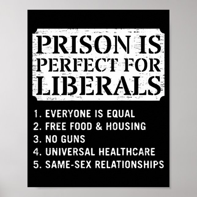 Affiche Sur le dos Prison est parfait pour les libéraux An (Devant)