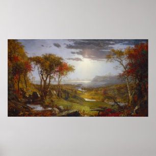 Affiche Sur le fleuve Hudson, 1860 (huile sur la toile)