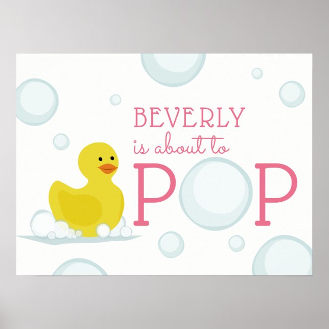 Affiche Sur Le Point De Pop Caoutchouc Buble Baby shower R (Devant)