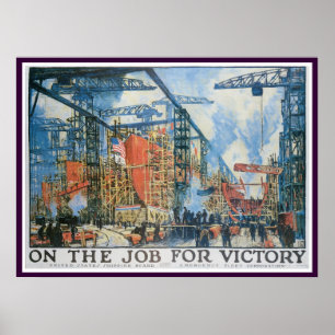 Affiche Sur le travail pour la victoire !
