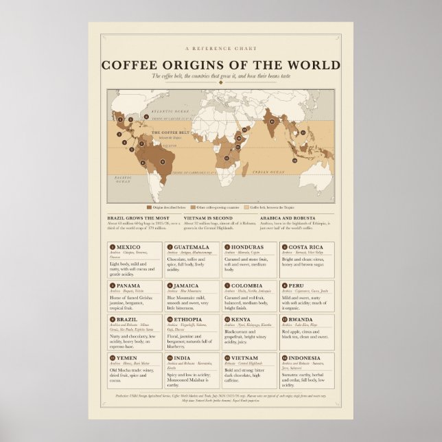 Affiche sur les origines du café (Devant)