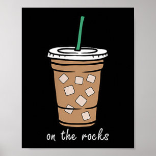 Affiche Sur Les Roches Rétro Café Glacié Été Boisson Poc