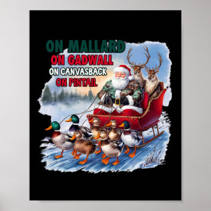 Affiche Sur Mallard Sur Gadwall Noël Fantastique Chasse Au