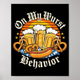 Affiche Sur mon comportement de wurst rétro groovy bière