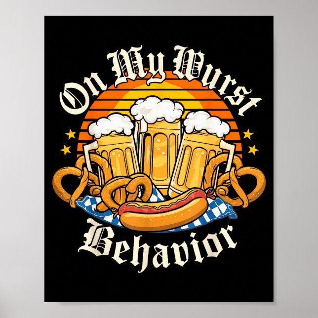 Affiche Sur mon comportement de wurst rétro groovy bière  (Devant)