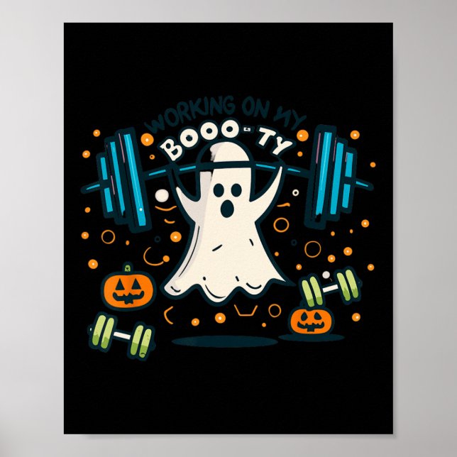 Affiche Sur My Boo ty Funny Booty Halloween Ghost Workout (Devant)