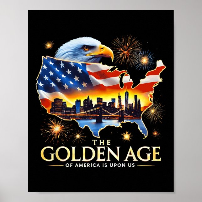 Affiche Sur Nous Drôle Trump Eagle D'or L'Âge D'or De A (Devant)