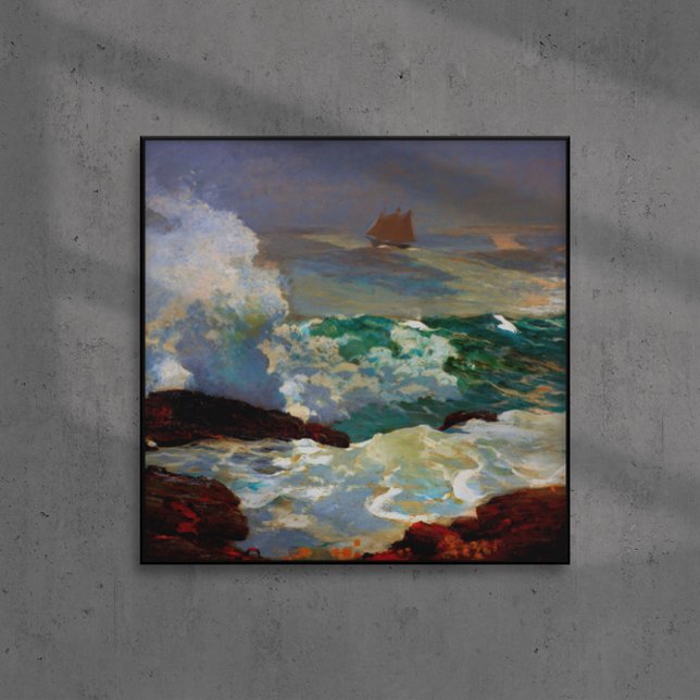 Affiche Sur un rivage sous le vent Winslow Homer 1900 (Créateur téléchargé)