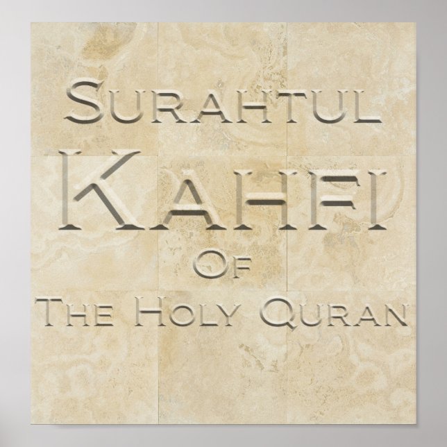 Affiche Surahtul Kahfi dans Travertine Stone (Devant)