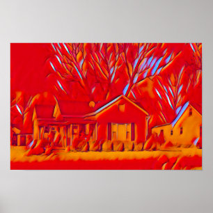 Affiche Surburbs à flammes rouges