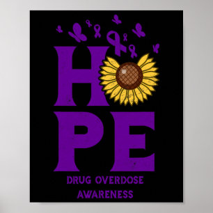 Affiche Surdose de drogue Purple Hope Vintage Sunflower