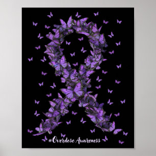 Affiche Surdose de sensibilisation papillon pourpre Ribbon