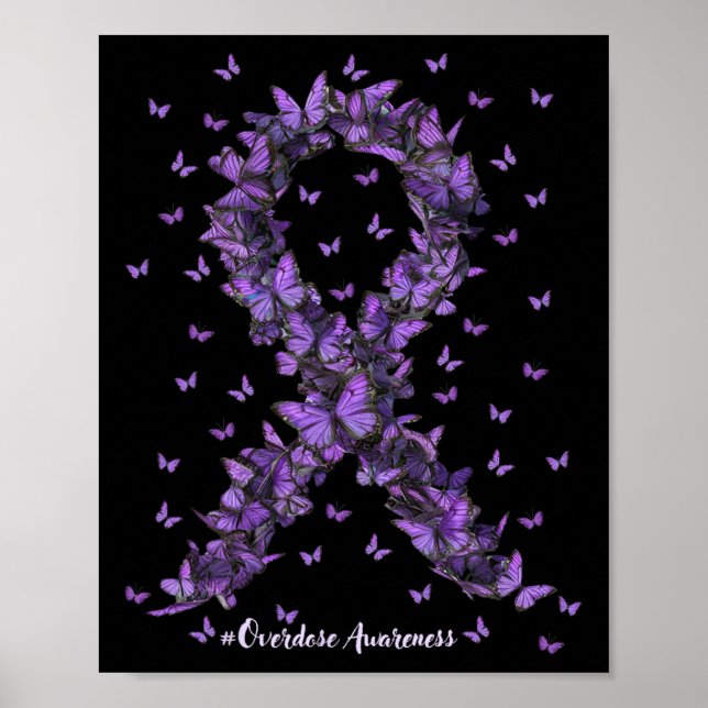 Affiche Surdose de sensibilisation papillon pourpre Ribbon (Devant)