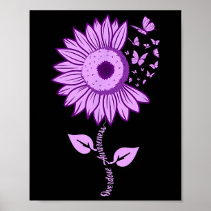 Affiche Surdose de tournesol violet de papillon