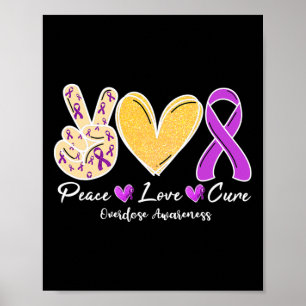 Affiche Surdose Sensibilisation Paix Amour Coeur Ribbon Fa