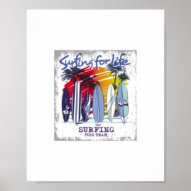 Affiche surf à vie (Devant)