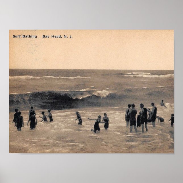 Affiche Surf, Bay Head NJ, Vintage (Devant)