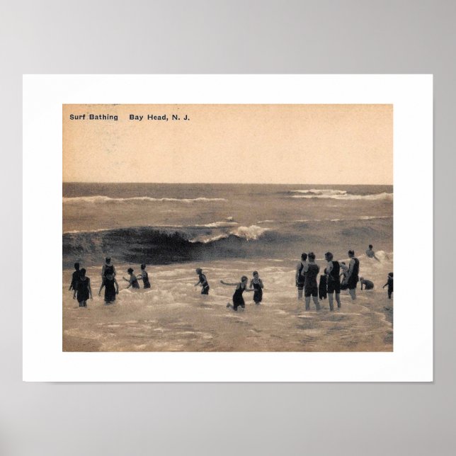Affiche Surf, Bay Head NJ, Vintage (Devant)