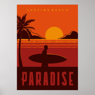 Affiche Surf Beach Paradise