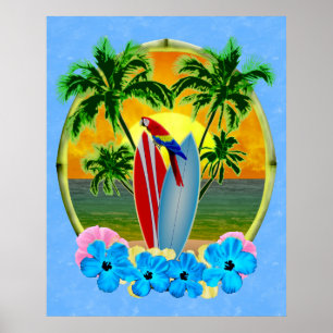 Affiche Surf Beach Sunset