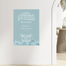 Surf Bébé à bord Baby shower bleu Accueil