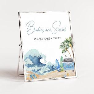 Affiche Surf Board Beach Baby shower Les bébés sont doux