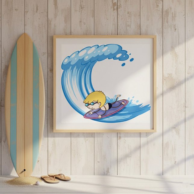 Affiche Surf Boy (Créateur téléchargé)