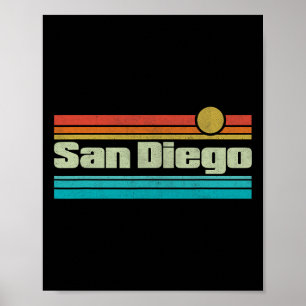 Affiche Surf californien années 70 80 Californie Ca San Di