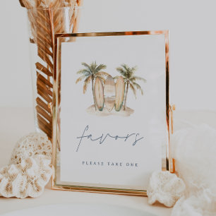 Affiche Surf côtier Thème Baby shower Faveurs Signal