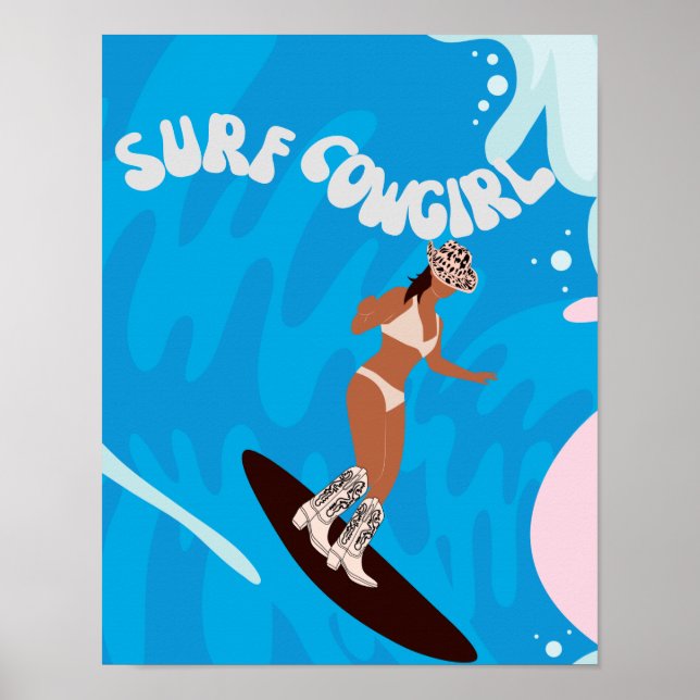 Affiche surf cowgirl (Devant)
